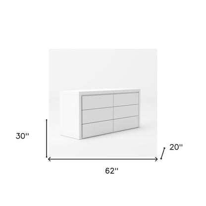 White 6-Drawer Double Dresser