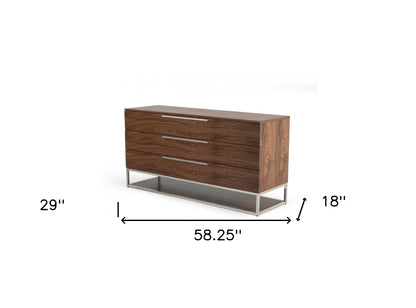 Black and Silver Wood Mirrored 8-Drawer Double Dresser