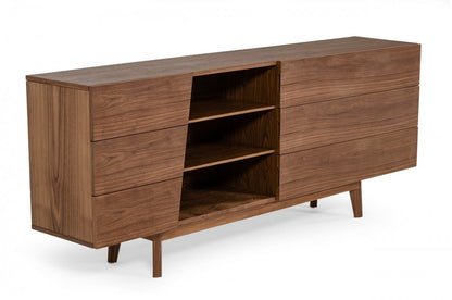 Champagne Wood Mirrored 7-Drawer Triple Dresser