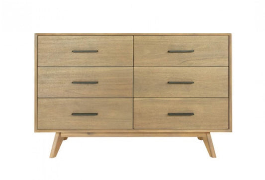 Brown and White Wood 7-Drawer Triple Dresser