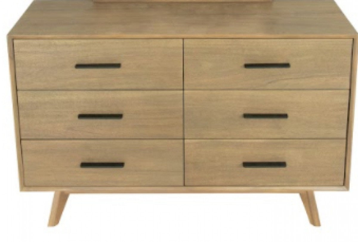 Brown and White Wood 7-Drawer Triple Dresser