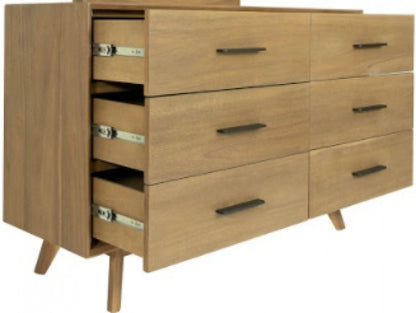 Brown and White Wood 7-Drawer Triple Dresser