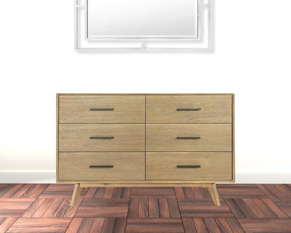 Brown and White Wood 7-Drawer Triple Dresser
