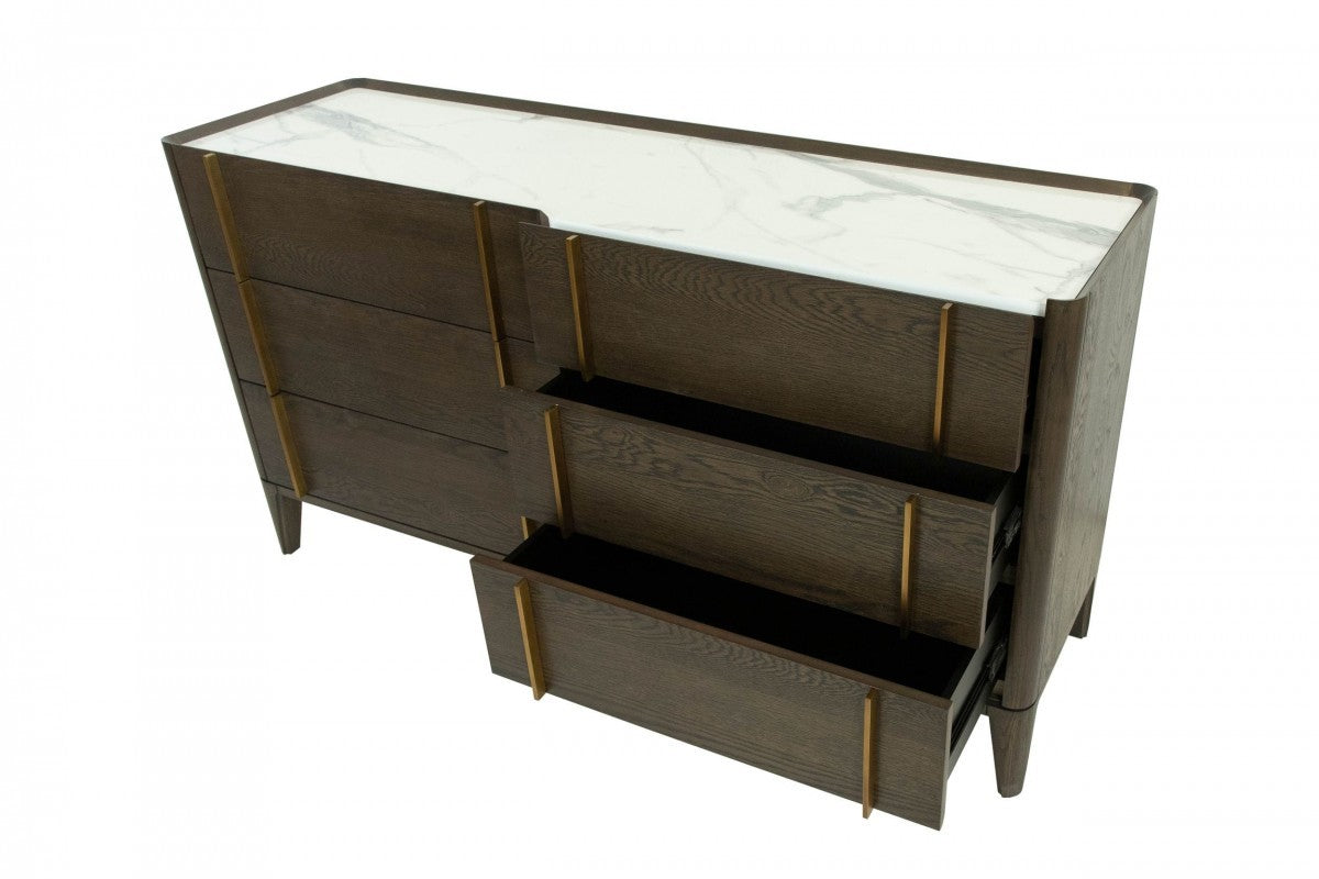 Grey Wood 3-Drawer Dresser
