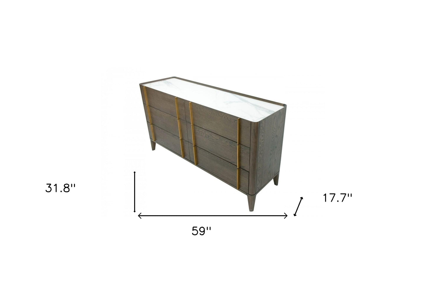 Grey Wood 3-Drawer Dresser
