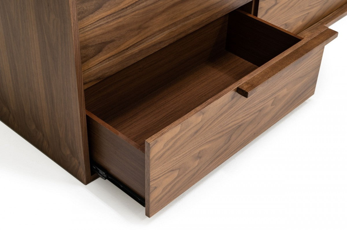 Walnut Manufactured Wood Six Drawer Double Dresser image 4
