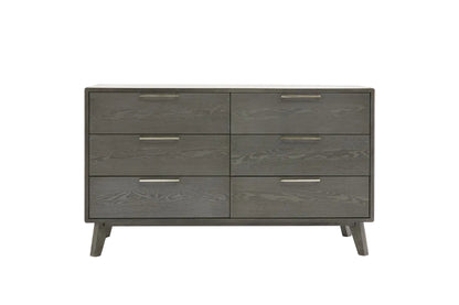 Grey Wash Solid Wood Six Drawer Double Dresser image 2