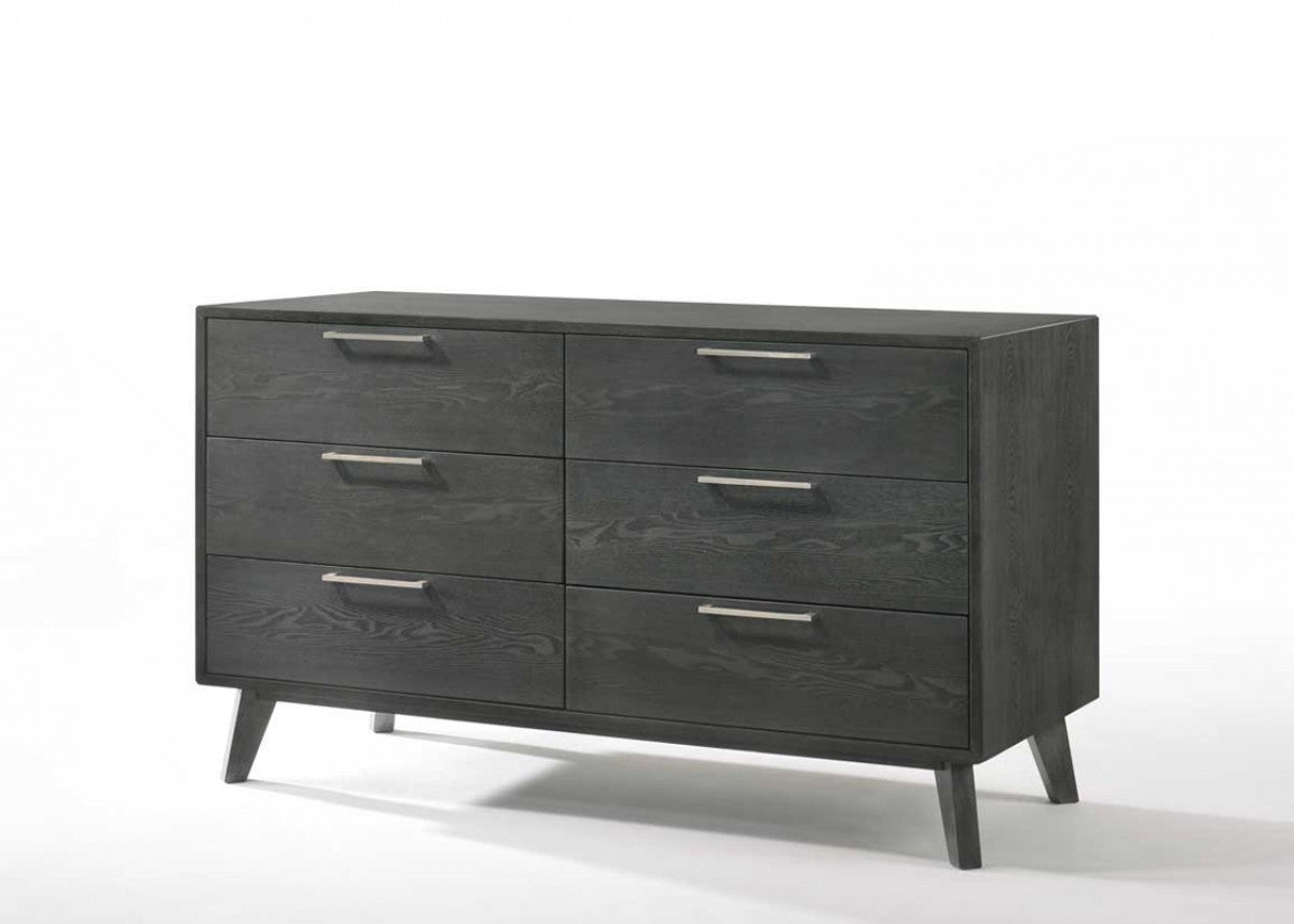 Grey Wash Solid Wood Six Drawer Double Dresser image 3
