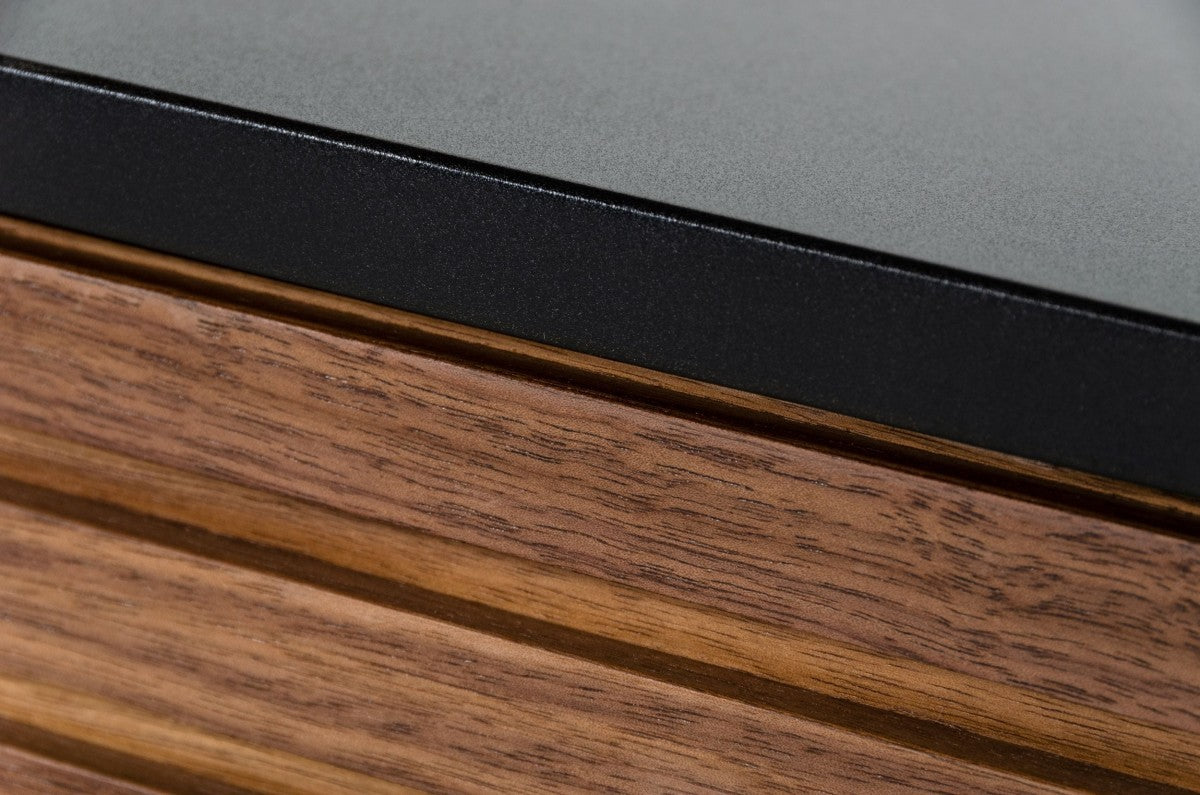 Walnut & Grey Wood Open & Media Console