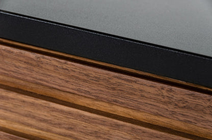 Walnut & Grey Wood Open & Media Console