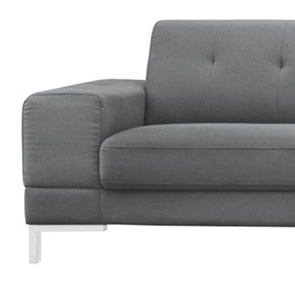 Dark Gray Polyester L Shaped 2 Piece Sofa & Chaise Sectional