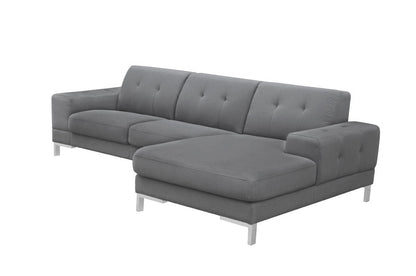 Dark Gray Polyester L Shaped 2 Piece Sofa & Chaise Sectional