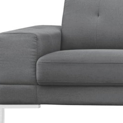Dark Gray Polyester L Shaped 2 Piece Sofa & Chaise Sectional
