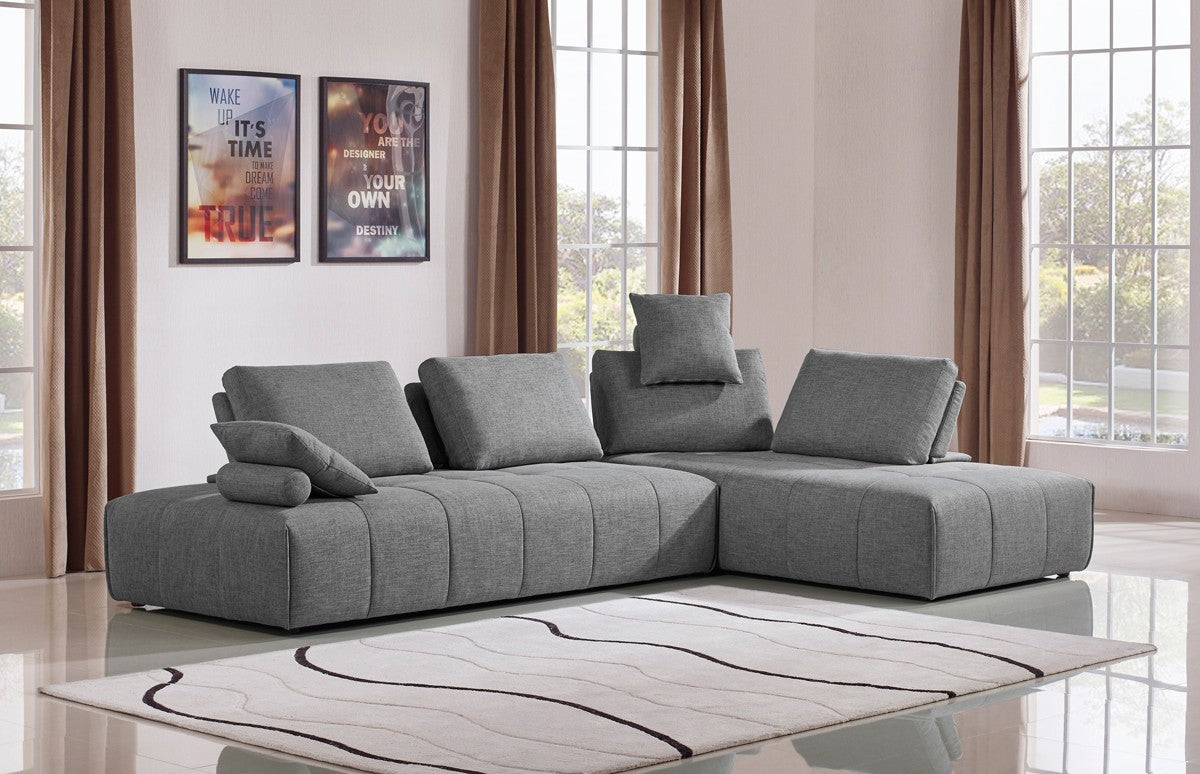 Gray Modular L Shaped 2 Piece Sectional