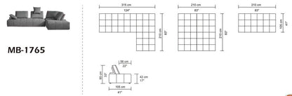 Gray Modular L Shaped 2 Piece Sectional