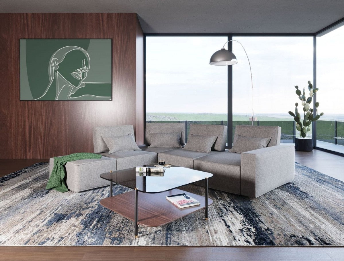 Light Gray Modular L Shaped 4 Piece Sectional