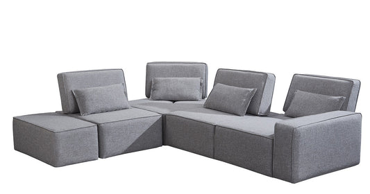 Light Gray Modular L Shaped 4 Piece Sectional