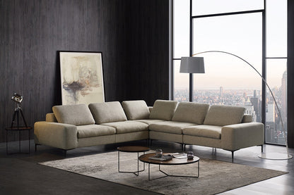 Designer Contemporary Tan Fabric U Shaped Sectional