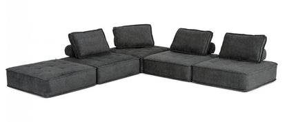 Modern Charcoal Gray Floor Pillow Modular Sectional