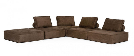 Modern Chocolate Brown Floor Pillow Modular Sectional