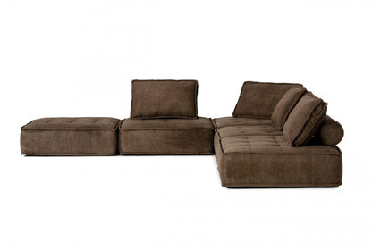 Modern Chocolate Brown Floor Pillow Modular Sectional