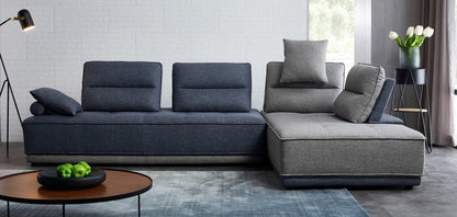 Blue and Gray Ultimate Lounger Modular Sectional