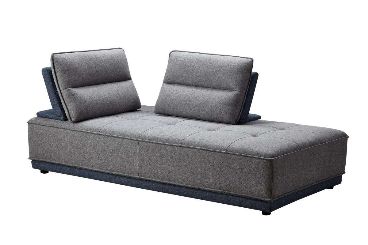 Blue and Gray Ultimate Lounger Modular Sectional