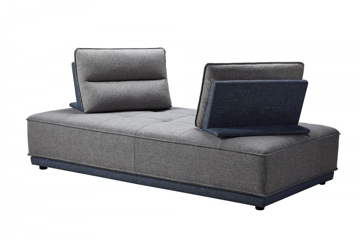Blue and Gray Ultimate Lounger Modular Sectional