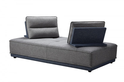 Blue and Gray Ultimate Lounger Modular Sectional