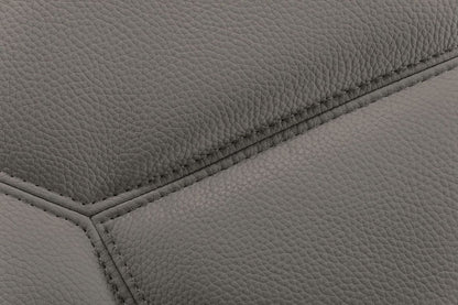 Gray Leather L Shaped 2 Piece Sectional
