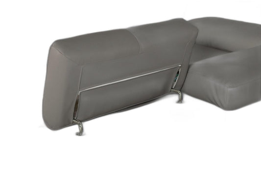 Gray Leather L Shaped 2 Piece Sectional