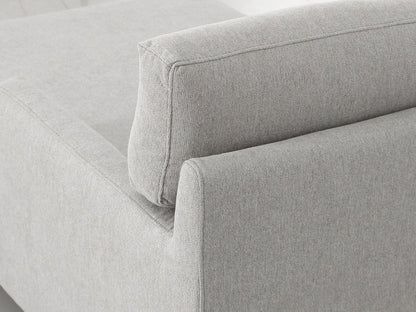 Contemporary Dove Gray Squared Edge Right Facing Sectional