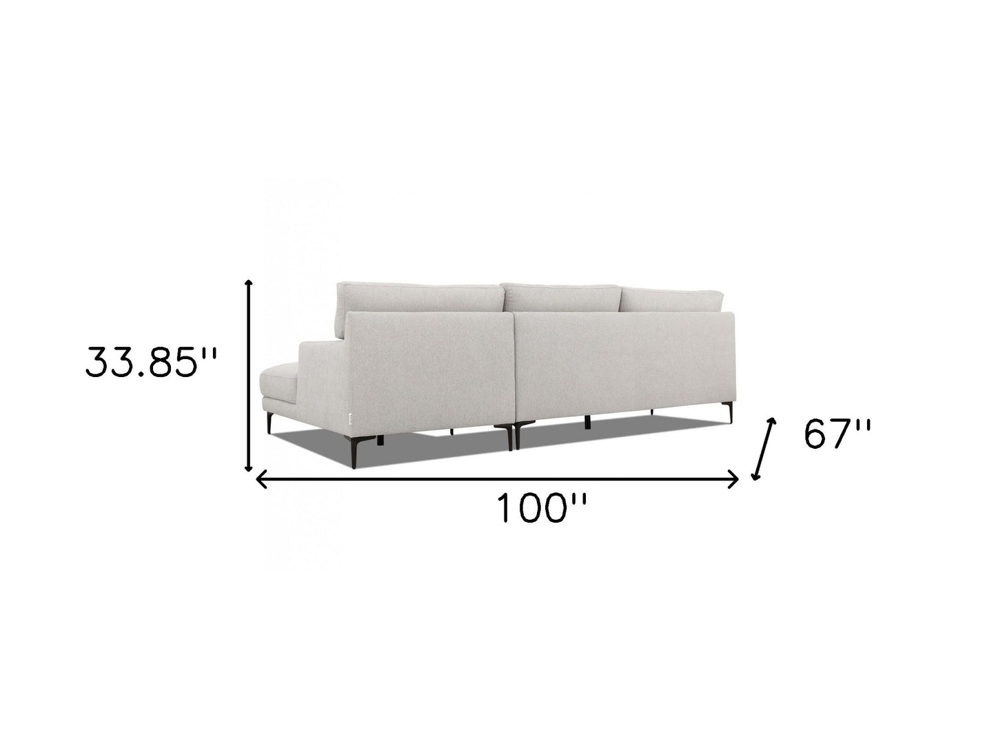 Contemporary Dove Gray Squared Edge Right Facing Sectional
