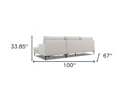 Contemporary Dove Gray Squared Edge Right Facing Sectional
