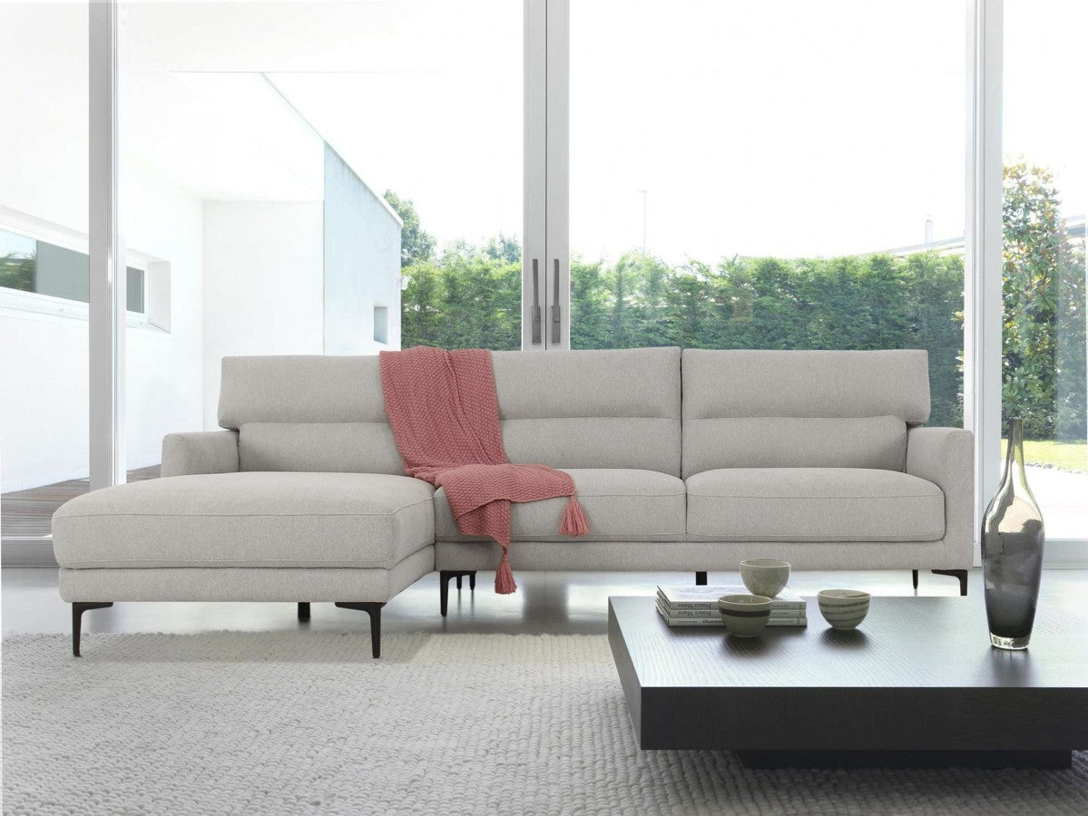 Contemporary Dove Gray Squared Edge Left Facing Sectional