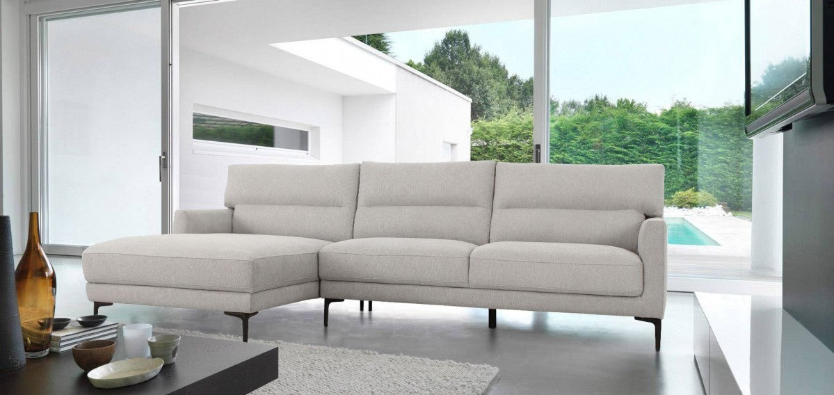 Contemporary Dove Gray Squared Edge Left Facing Sectional