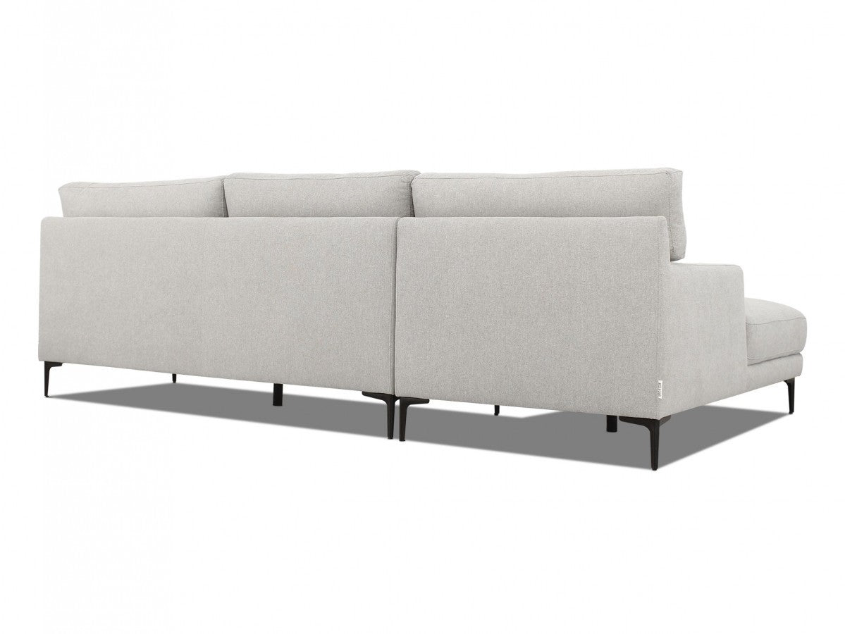 Contemporary Dove Gray Squared Edge Left Facing Sectional