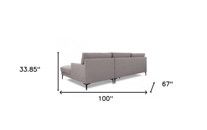 Gray L Shaped 2 Piece Sectional