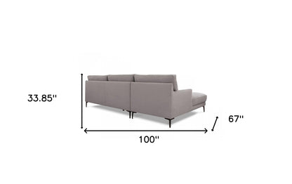Gray L Shaped 2 Piece Sectional