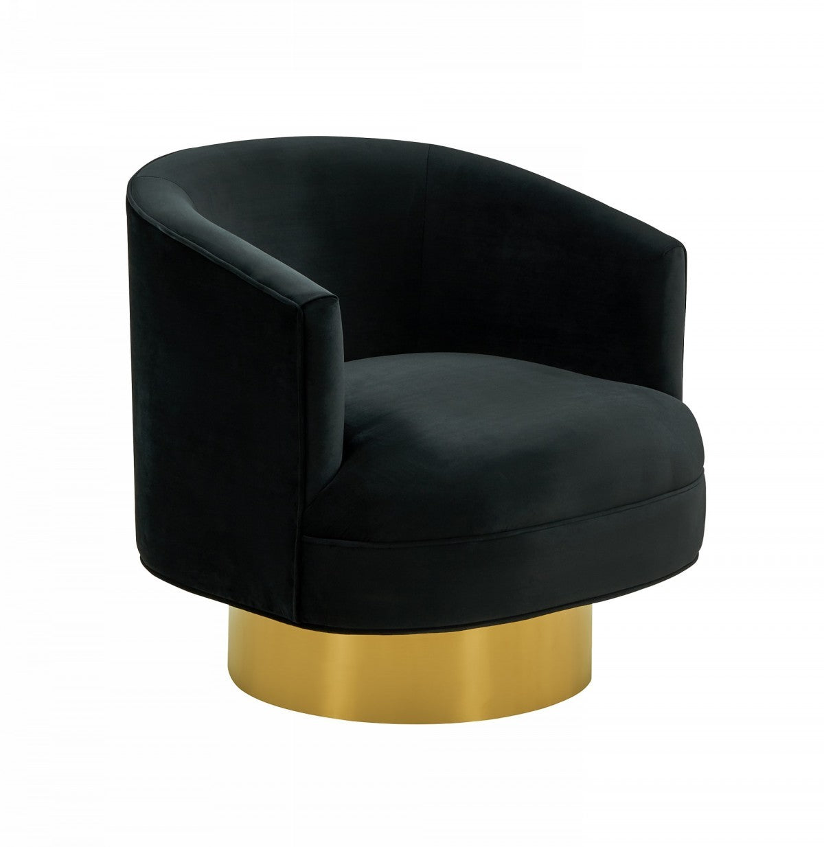 Black & Gold Velvet Barrel Chair