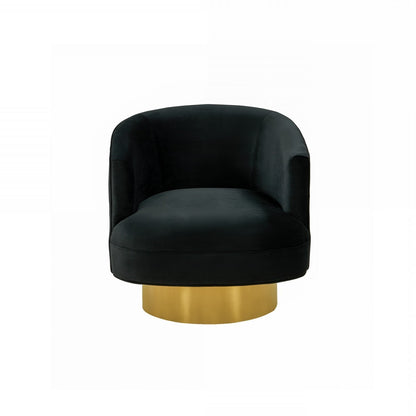 Black & Gold Velvet Barrel Chair