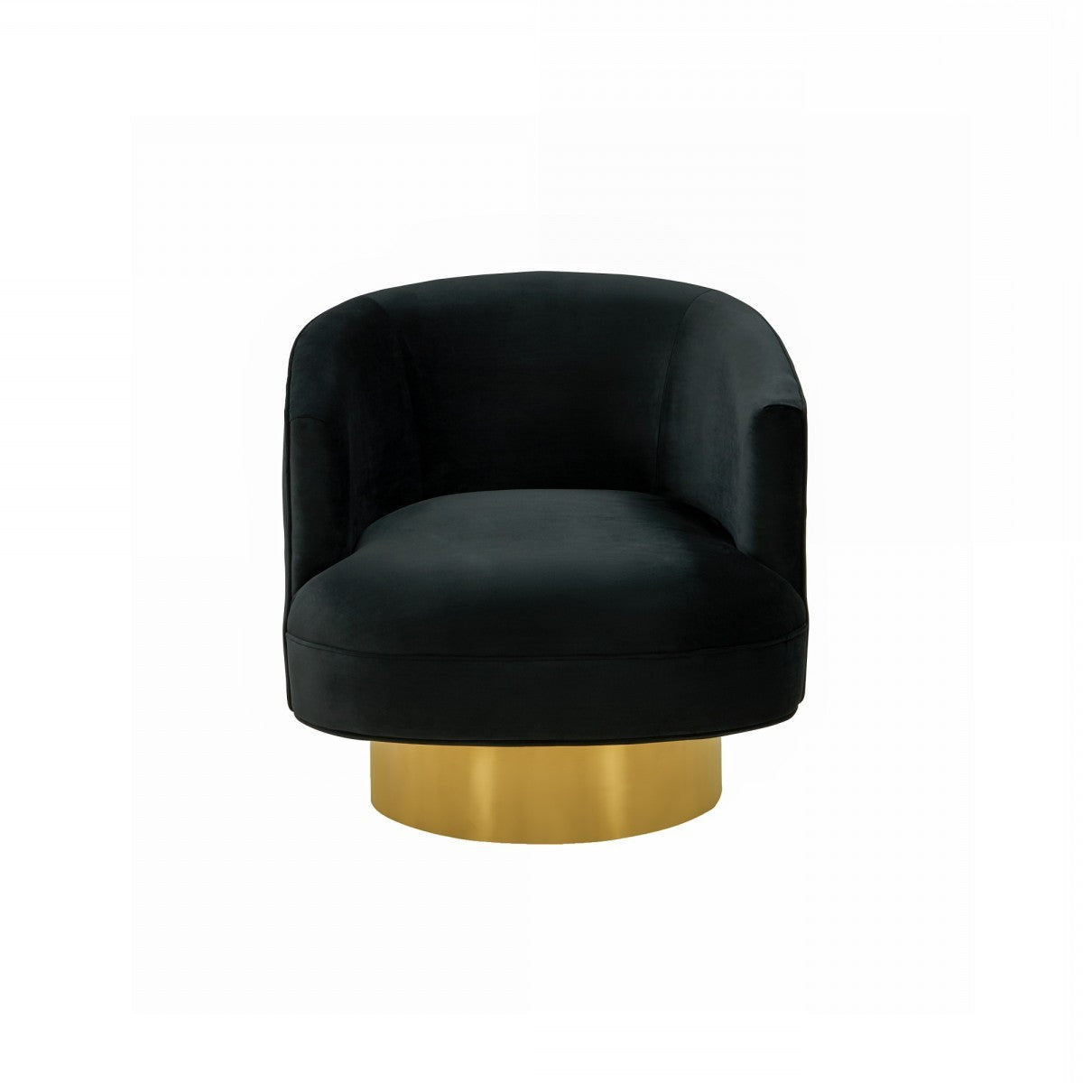 Black & Gold Velvet Barrel Chair