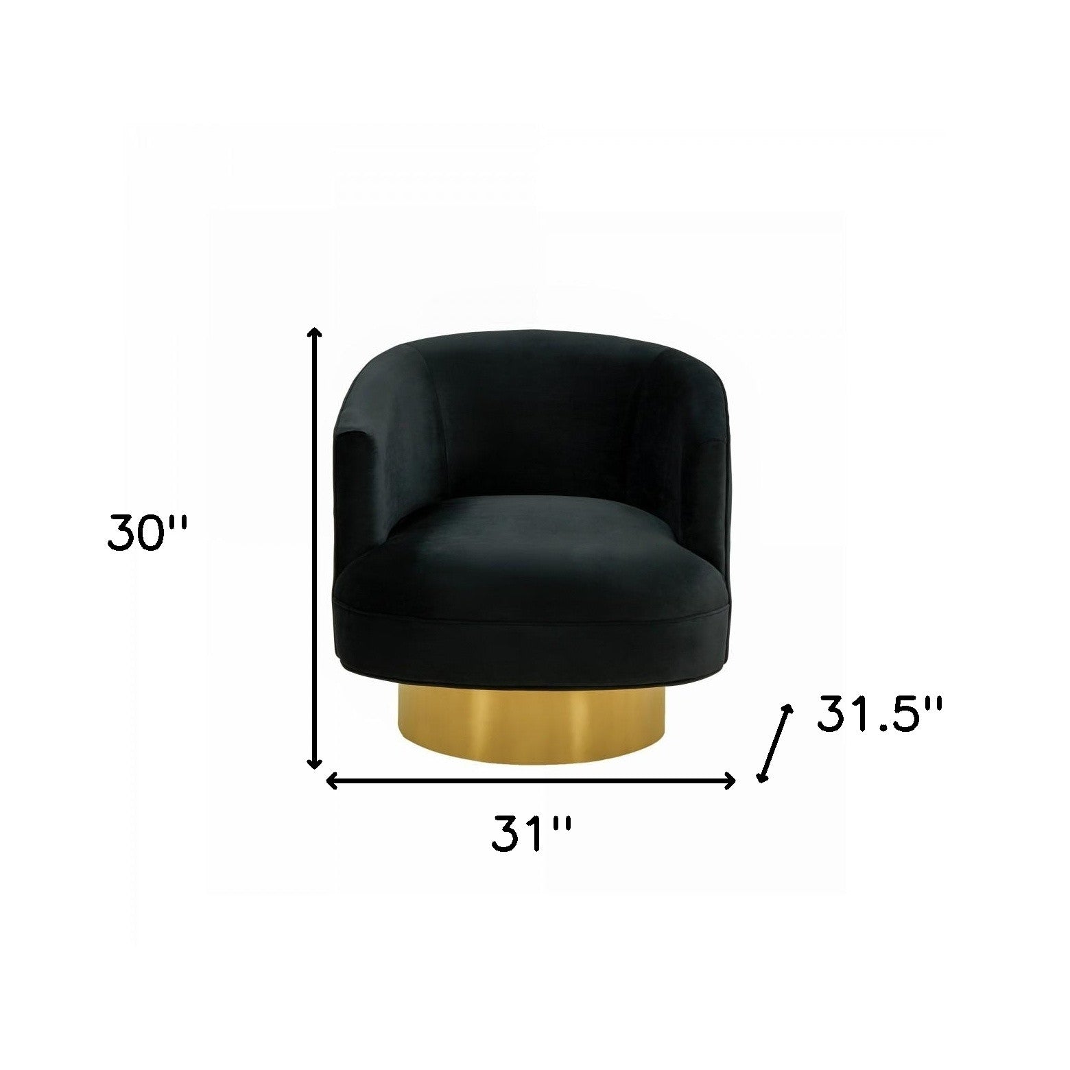 Black & Gold Velvet Barrel Chair