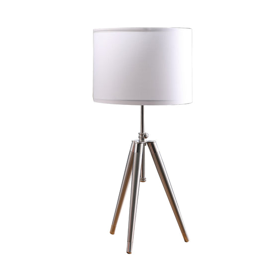 Silver Adjustable Tripod Table Lamp w/ Shade