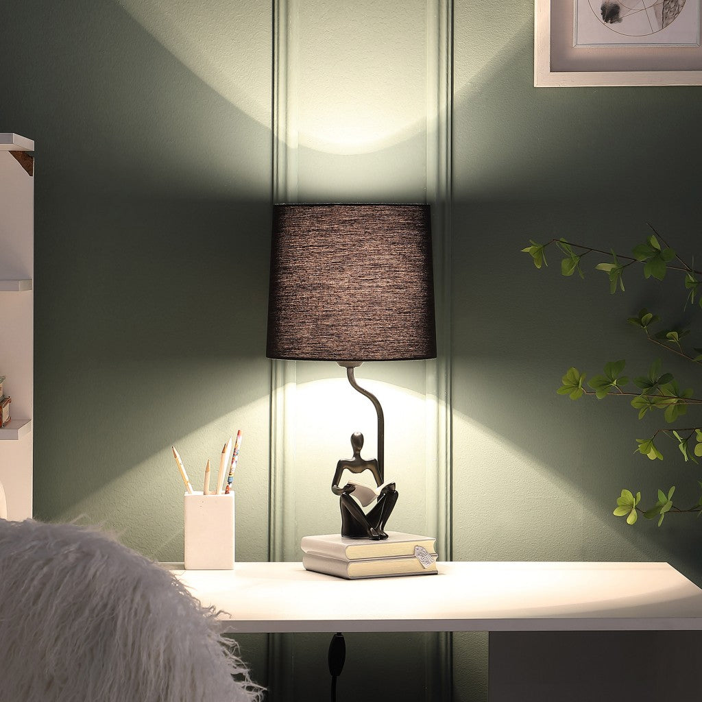Black Table Lamp w/ Black Shade