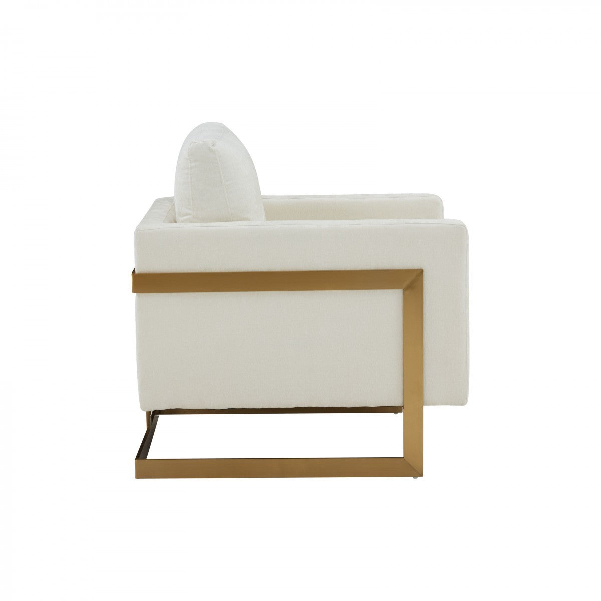 Cream & Gold Upholstered Arm Chair