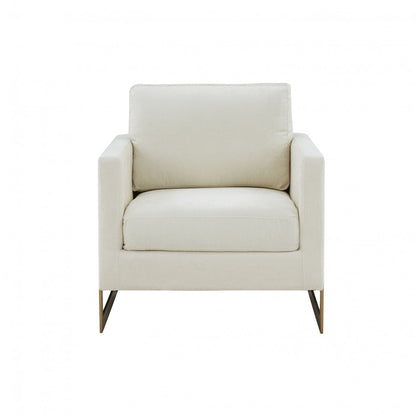 Cream & Gold Upholstered Arm Chair