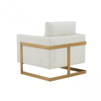 Cream & Gold Upholstered Arm Chair