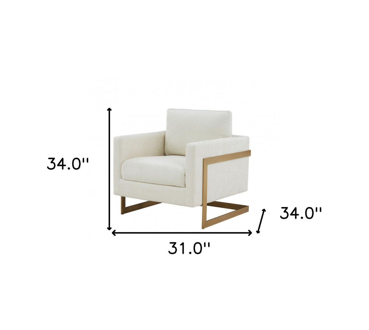 Cream & Gold Upholstered Arm Chair