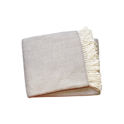 Grey & White Dreamy Soft Herringbone Throw